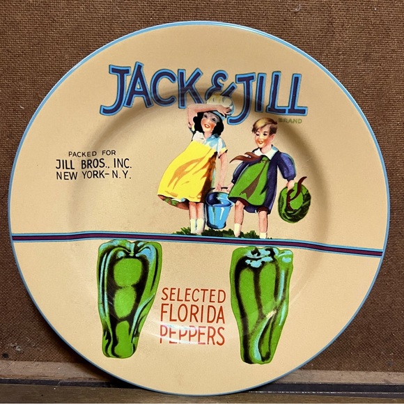 Vintage Labels Jack & Jill Salad/Dessert Plate. - Picture 1 of 5